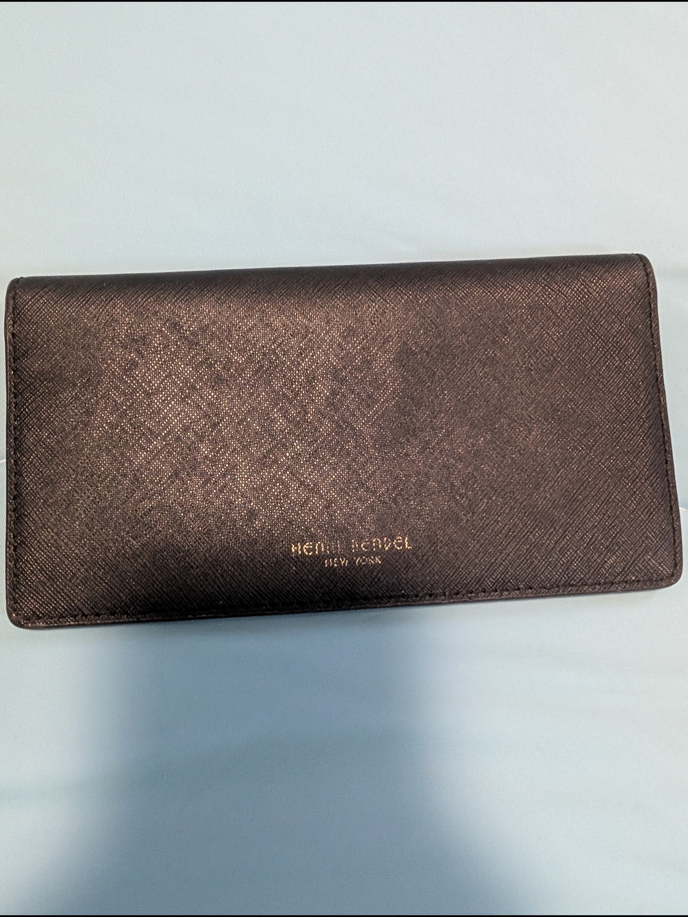 Henri Bendel West 57th Black Saffiano Leather Slim Continental Wallet (EUC)